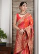 Bride Wear Maroon And Multi Banarasi Silk Saree